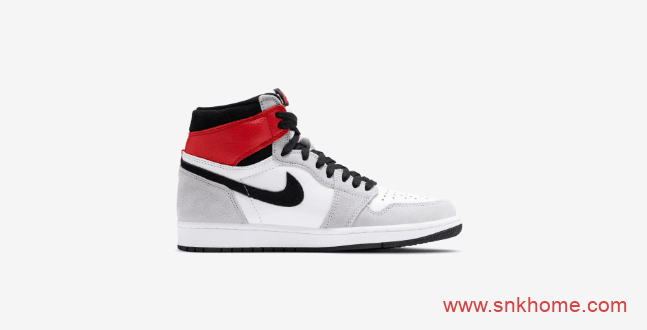 高帮AJ1灰白红麂皮 Air Jordan 1 “Light Smoke Grey” AJ1“小 Union”发售日期 货号:555088-126