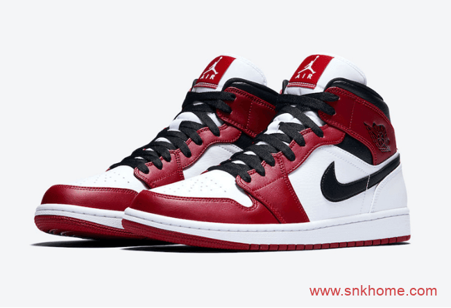 白红AJ1中帮小芝加哥 Air Jordan 1 Mid “Chicago” 官图释出 货号:554724-173