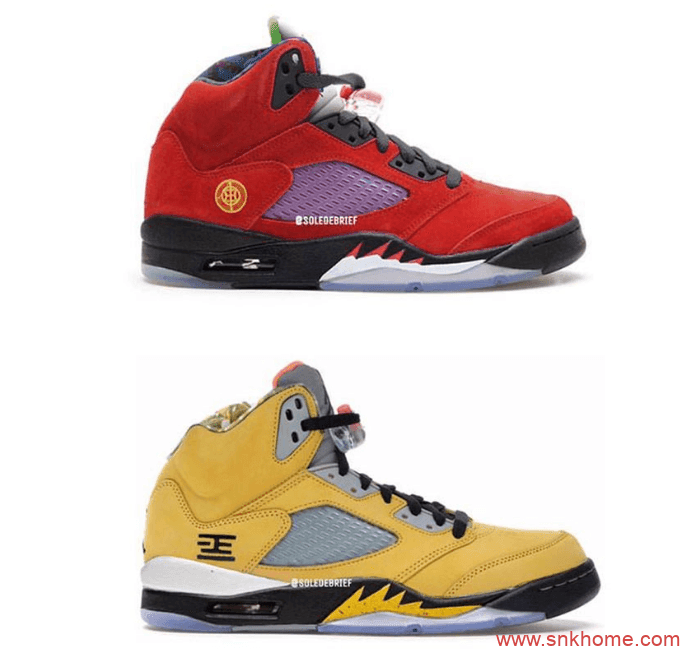 AJ5红黄鸳鸯鞋 Air Jordan 5 “What The” AJ5元年配色复刻 货号:CZ5725-700