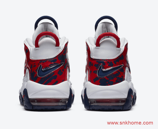 美国队配色大皮蓬篮球鞋 Nike Air More Uptempo GS新配色实物图曝光 货号:CZ7885-100