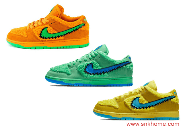 Grateful Dead x Nike SB Dunk Low 耐克五只熊 Dunk SB小熊系列发售日期 货号:CJ5378-300