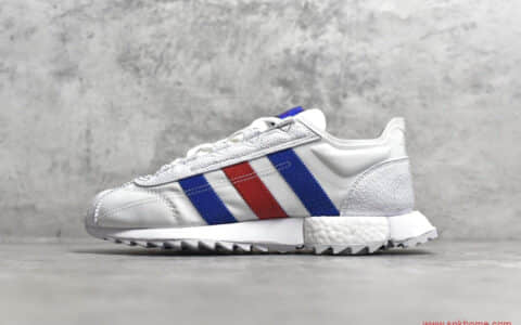 阿迪达斯王嘉尔同款 adidas SL7600 白蓝色 酷似耐克阿甘的阿迪达斯跑鞋 货号：FW6375