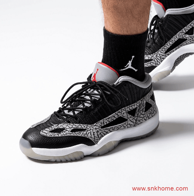 AJ11爆裂纹材质 Air Jordan 11 Low IE “Black Cement” AJ11黑水泥新款发售日期 货号:919712-006