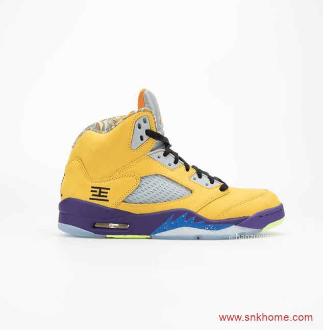 AJ5融合8双人齐配色 Air Jordan 5 “What The” AJ5红黄鸳鸯鞋发售日期 货号:CZ5725-700
