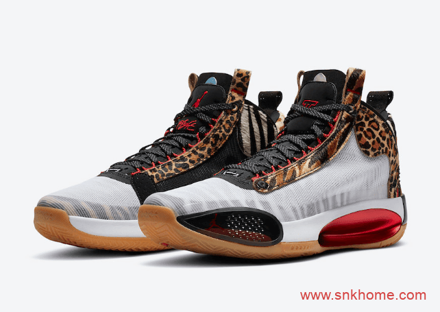 Jayson Tatum x Air Jordan 34 “Zoo” 塔图姆专属AJ34 PE AJ34豹纹动物园主题 货号：DA1900-900
