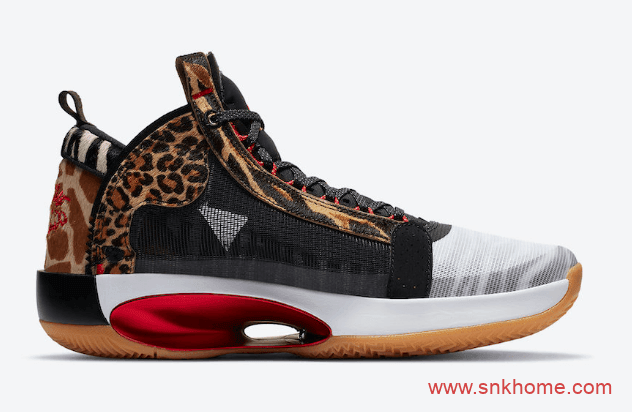 Jayson Tatum x Air Jordan 34 “Zoo” 塔图姆专属AJ34 PE AJ34豹纹动物园主题 货号：DA1900-900