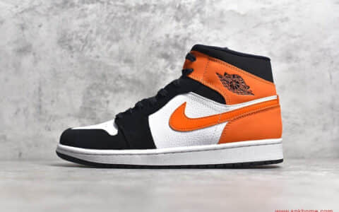 AJ1中帮扣碎篮板黑白橙色 Air Jordan 1 Mid Shattered Backboard 扣碎篮板 货号:554724-058