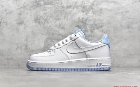 NIKE Wmns Air Force 1 GS"White Lilac" 耐克空军一号低帮白蓝配色 货号：CD6915-103