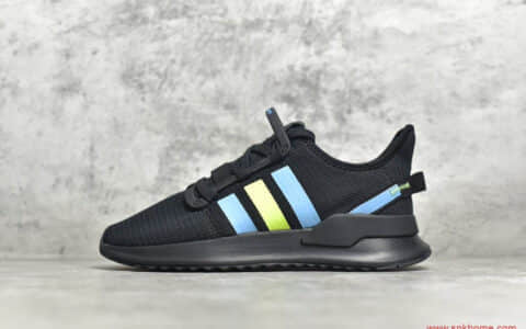 阿迪达斯黑色跑鞋 adidas Originals U_PATH RUN 阿迪达斯小椰子小跑 货号：EG5330
