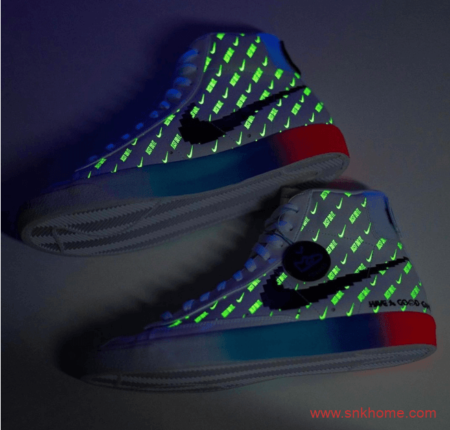 耐克开拓者电玩主题 NIKE Blazer Mid 开拓者高帮夜光电玩新玩法 货号:DC3280-101