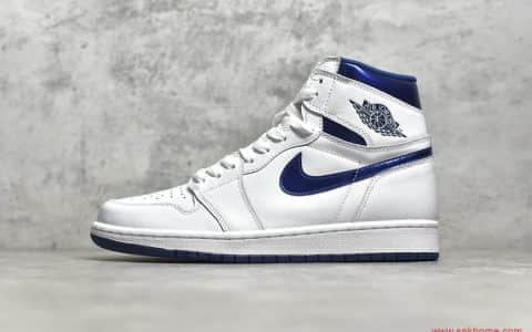 AJ1白蓝高帮 AJ1原鞋开模 正确材料原楦原纸打造 AJ1白蓝实拍图 货号:555088-106