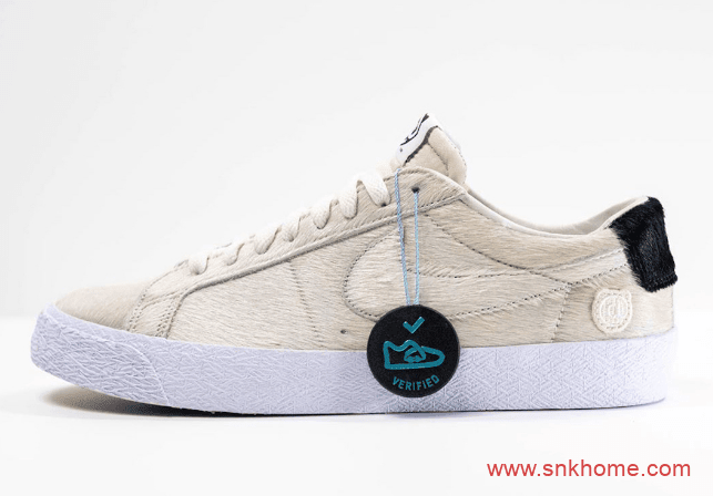 耐克小熊联名 Medicom Toy x Nike SB Blazer Low耐克SB板鞋米黄色马毛规格超高 货号:CZ4620-200