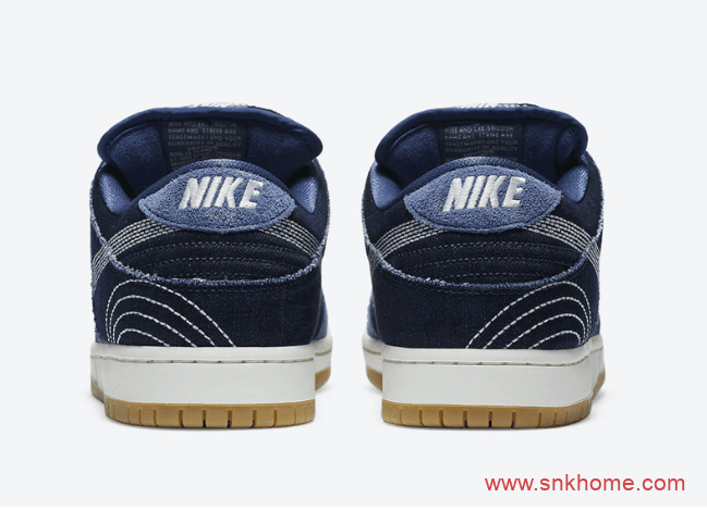 耐克Dunk单宁翻毛皮车线LOGO Nike SB Dunk Low PRM “Sashiko”规格太高发售日期 货号:CV0316-400
