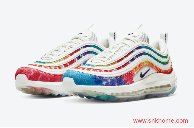 耐克MAX97扎染配色 Nike Air Max 97 Golf “Tie Dye” 耐克子弹头彩色扎染发售日期 货号:CK1219-100