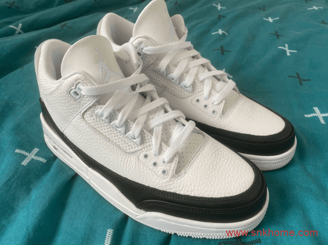 藤原浩AJ3联名白黑色 Fragment x Air Jordan 3细节图 AJ3闪电你打几分?货号:DA3595-100