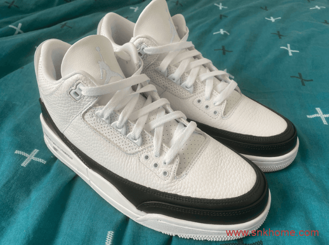 藤原浩AJ3联名白黑色 Fragment x Air Jordan 3细节图 AJ3闪电你打几分?货号:DA3595-100