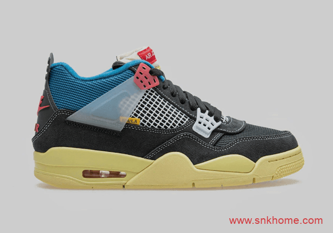 AJ4 Union联名款两个配色 AJ4鞋舌外翻 Union x Air Jordan 4发售日期 货号:DC9533-001 / DC9533-800