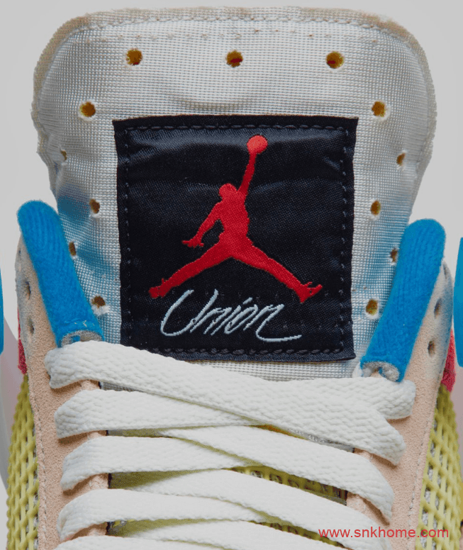 AJ4 Union联名款两个配色 AJ4鞋舌外翻 Union x Air Jordan 4发售日期 货号:DC9533-001 / DC9533-800