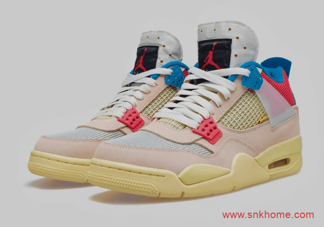 AJ4 Union联名款两个配色 AJ4鞋舌外翻 Union x Air Jordan 4发售日期 货号:DC9533-001 / DC9533-800