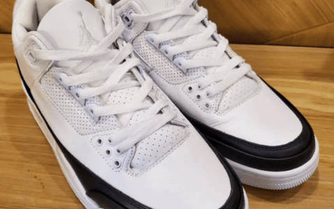 AJ3藤原浩联名最新实物图 Fragment x Air Jordan 3 SP AJ3闪电白黑球鞋规格极高 货号：DA3595-100