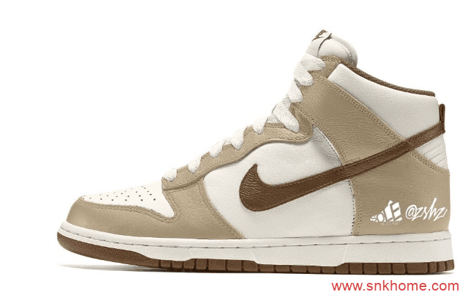 Nike Dunk High Premium “Light Chocolate” 耐克Dunk淡咖啡麂皮高帮渲染图 货号：DH5348-100‬