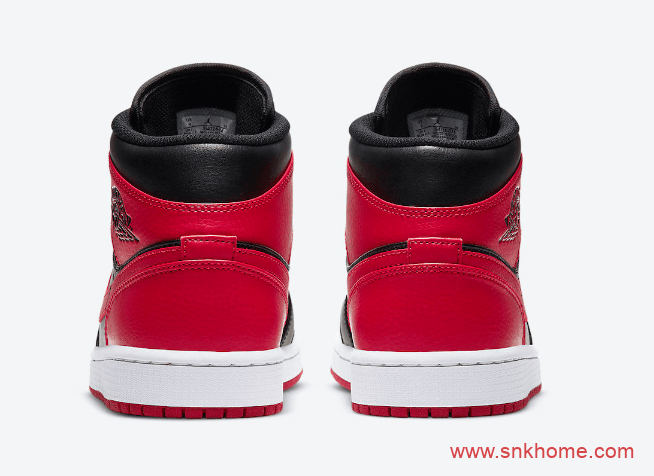 AJ1小禁穿中帮来袭 Air Jordan 1 Mid “Bred” 黑红脚趾中帮AJ1禁穿正品复刻 货号:554724-074