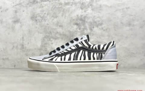 小红书爆款万斯蓝斑马低帮帆布鞋 Vans Style 36 OG 万斯斑马纹雾霾蓝灰蓝