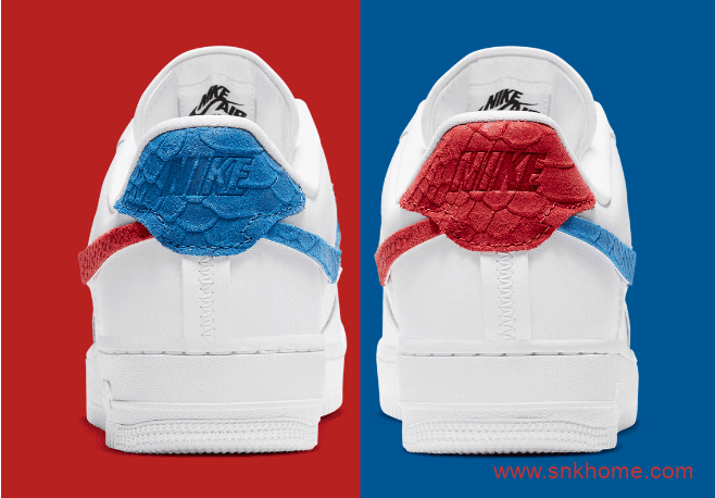 Nike Air Force 1 “Vandalised” 耐克空军断勾红蓝鸳鸯低帮小白鞋解构鞋 货号:DC1164-100