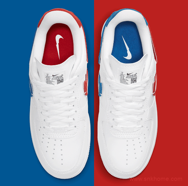 Nike Air Force 1 “Vandalised” 耐克空军断勾红蓝鸳鸯低帮小白鞋解构鞋 货号:DC1164-100