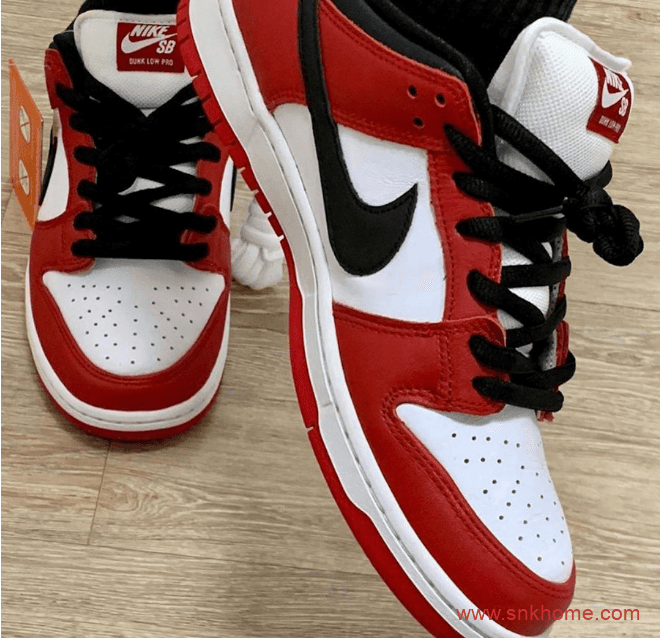 Nike Dunk SB Low “Chicago” 耐克Dunk芝加哥低帮白红配色发售日期 货号：BQ6817-600