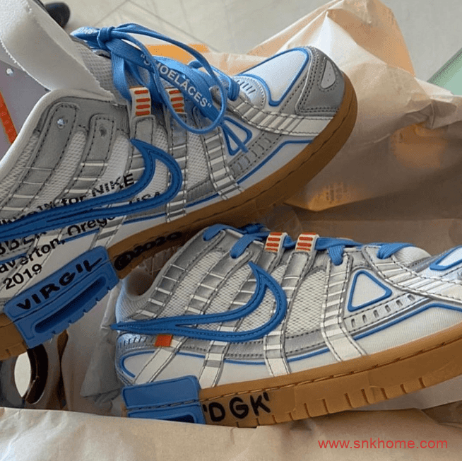 耐克Dunk OW联名滑板鞋 OFF-WHITE x Nike Air Rubber Dunk 黑绿 黑黄 海军蓝三个配色 货号:CU6015-700
