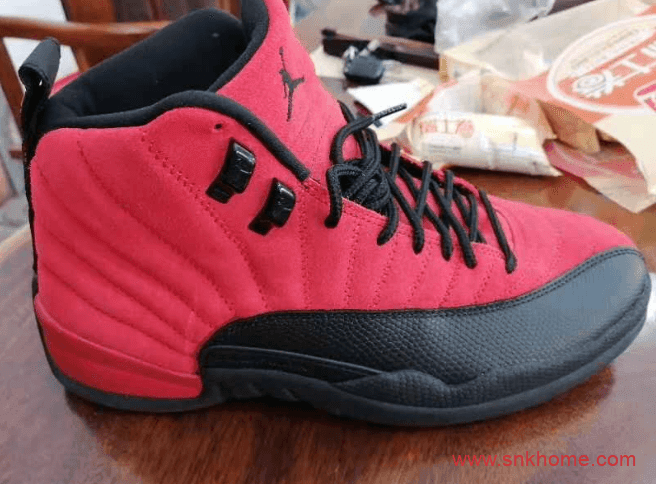 AJ12反转病倒实物图 Air Jordan 12 “Reverse Flu Game” AJ12黑红经典配色复刻 货号:CT8013-602