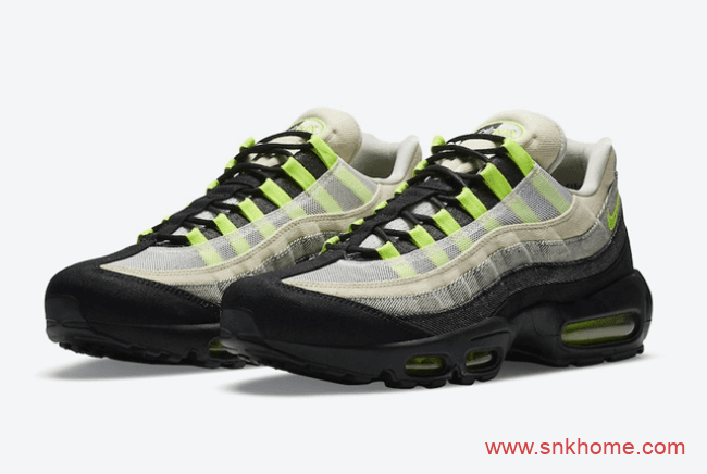 耐克DENHAM联名款气垫黑绿色跑鞋 DENHAM x Nike Air Max 95发售日期 货号:CU1644-001
