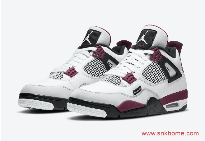 耐克AJ4大巴黎马上发售 Air Jordan 4 “PSG” AJ4PSG白酒红实战球鞋 货号：CZ5624-100