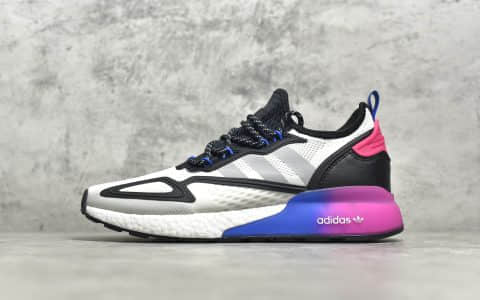 阿迪达斯ZX 2K灰黑跑鞋 adidas Originals ZX 2K Boost 阿迪达斯黑色跑鞋 货号:FV8835