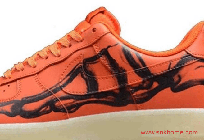 耐克空军万圣节限定Nike Air Force 1 Skeleton “Brilliant Orange” 空军X光透视骨骼效果 货号：CU8067-800