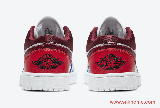 AJ1糖果漆皮低帮 Air Jordan 1 Low AJ1白蓝红拼接低帮发售日期 货号:DB5455-100