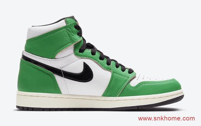 耐克AJ1喜力高帮 Air Jordan 1 High OG WMNS “Lucky Green” AJ1白绿高帮荔枝皮 货号:DB4612-300