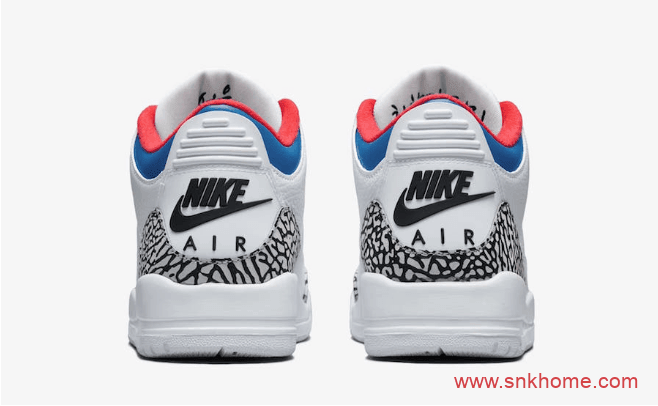 AJ3首尔限定韩国主题 Air Jordan 3 “Seoul” AJ3爆裂纹AJ3白蓝发售日期 货号:AV8370-100