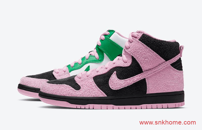 耐克Dunk粉绿翻毛皮鸳鸯 Nike SB Dunk High “Invert Celtics” 耐克Dunk麂皮反光新款 货号:CU7349-001