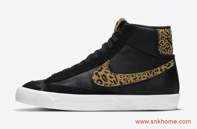 耐克开拓者豹纹高帮 Nike Blazer Mid “Leopard” 开拓者黑色皮面高帮新款 货号: DC9207-001