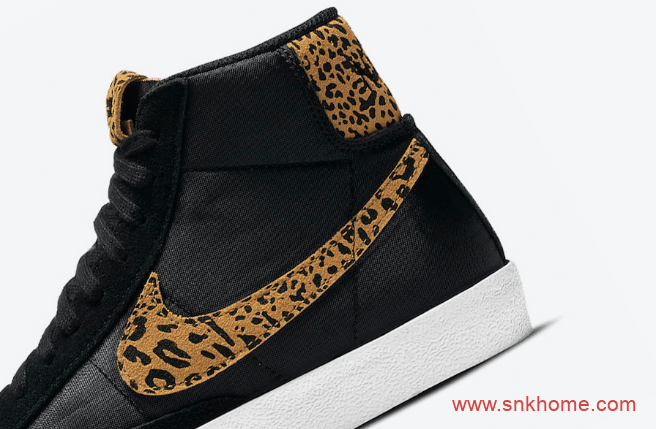耐克开拓者豹纹高帮 Nike Blazer Mid “Leopard” 开拓者黑色皮面高帮新款 货号: DC9207-001