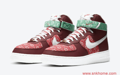 耐克圣诞节系列 耐克空军雪地靴版本Nike Air Force 1 High “Christmas” 耐克开拓者圣诞节 货号：DC1620-600