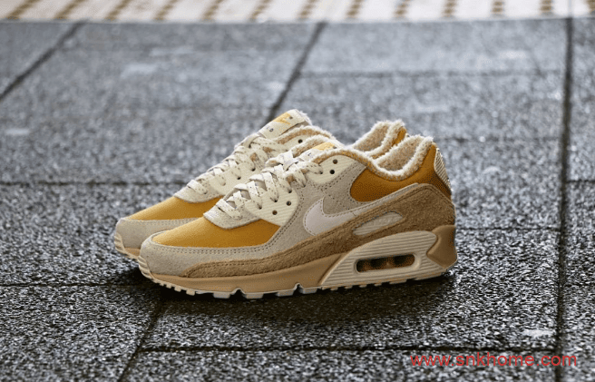 耐克MAX90小麦色加绒款 Nike Air Max 90毛绒绒耐克MAX90现已发售 货号:CT1873-100
