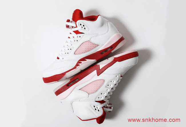 AJ5白红粉仙女配色 Air Jordan 5 Retro GS "Pink Foam" AJ5三十周年纪念款 货号:440892-106