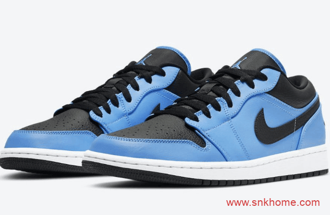 AJ1蓝黑低帮 Air Jordan 1 Low “University Blue” 经典AJ1低帮新配色发售日期 货号:553558-403