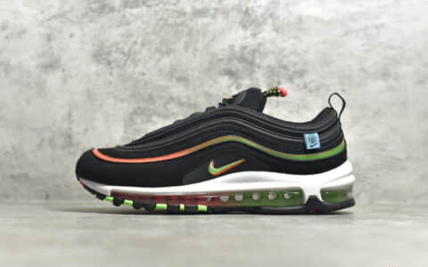 耐克MAX97子弹气垫黑色反光CJ纯原版本 NIKE Wmns Air Max 97 “Worldwide” 耐克复古气垫百搭休闲鞋 货号:CZ5607-001