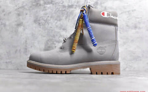 天伯伦卫冕冠军联名 Timberland x Champion 天伯伦灰色马丁靴 莆田天伯伦马丁靴纯原版本