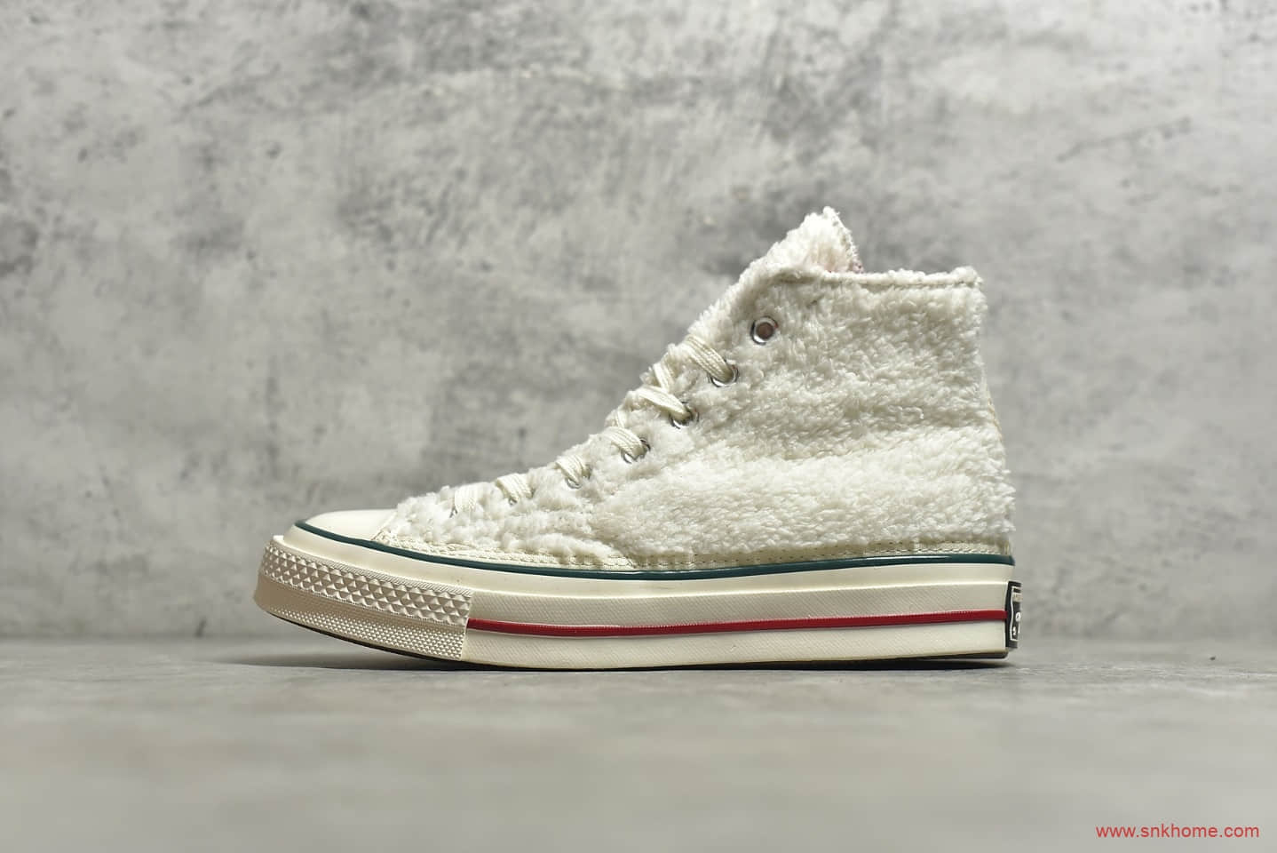 匡威绒毛白色高帮 匡威秋冬款白色 Converse Chuck 70 匡威1970S白色高帮 货号：170048C