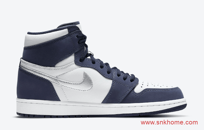 AJ1海军蓝 AJ1日本限定Air Jordan 1 High OG CO.JP “Midnight Navy” AJ1白蓝银色钩日本限定发售日期 货号:DC1788-100